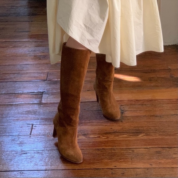 Sezane Abby Knee High Boots Camel Brown Suede Size 39 US 8 - Picture 2 of 16